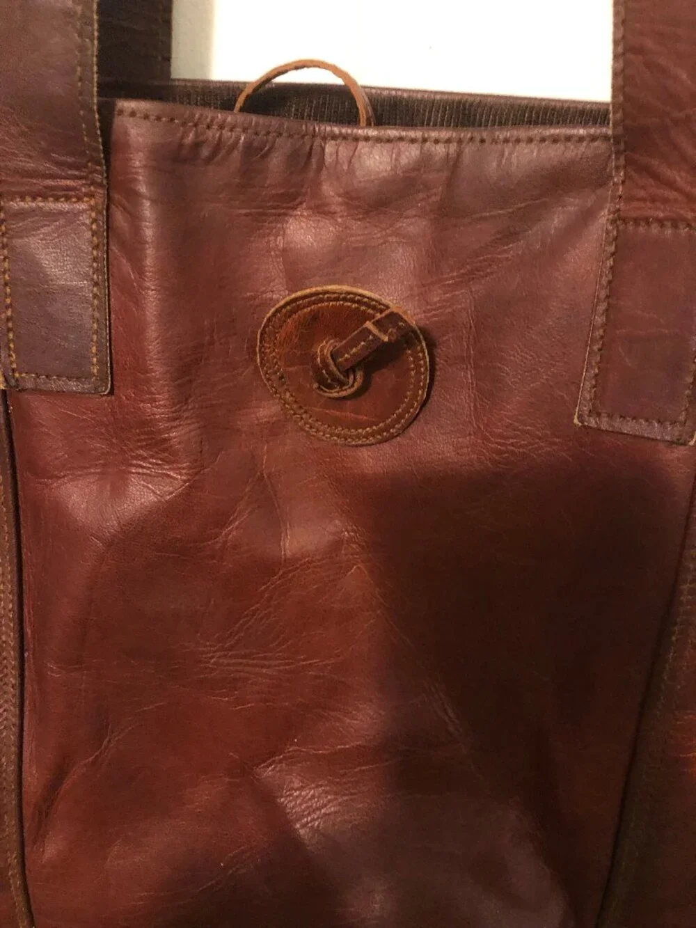 Vintage Leather Tote Bag